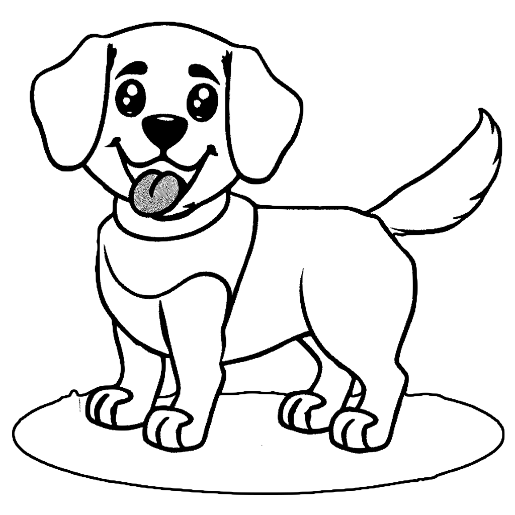 Cute Puppy Coloring Page · Creative Fabrica