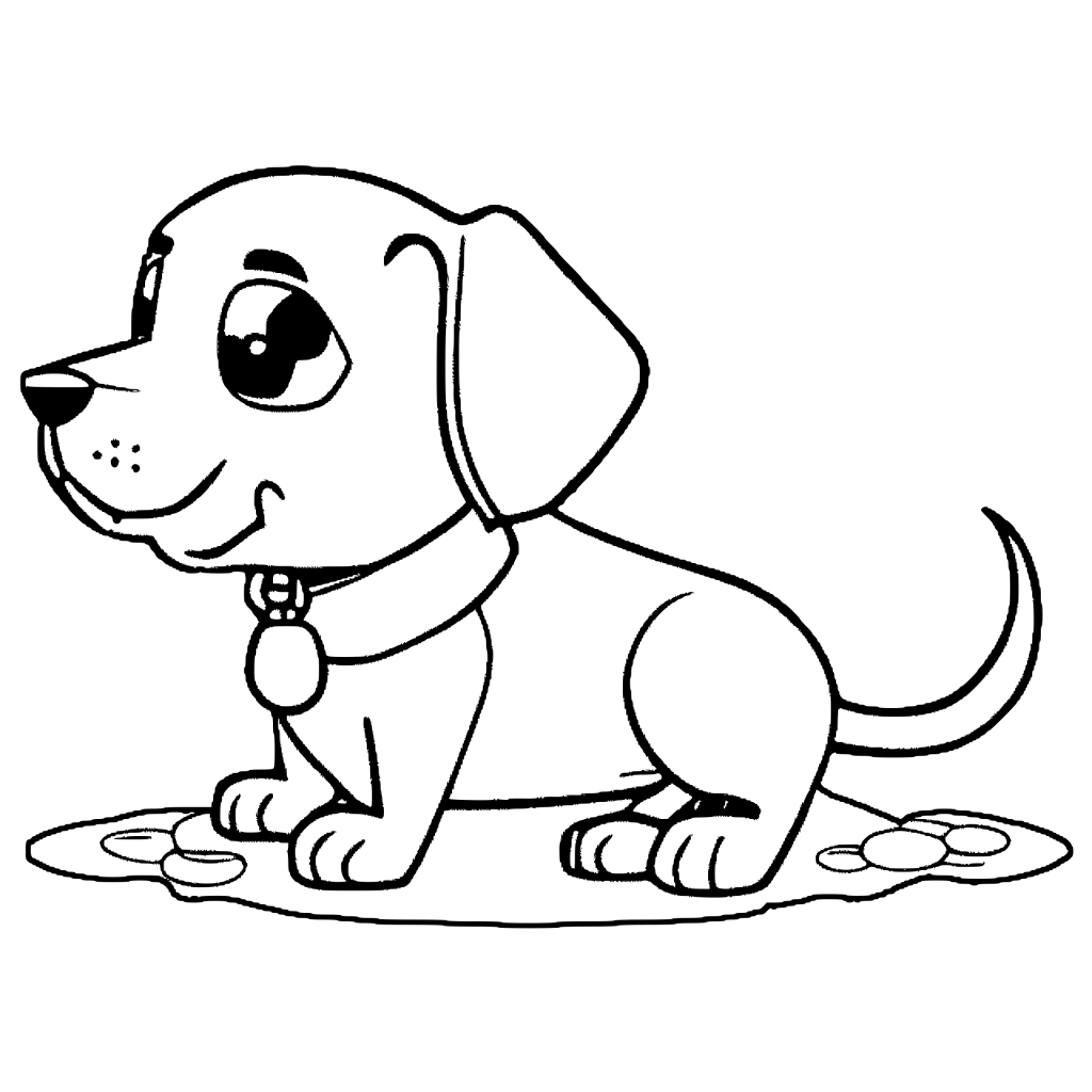 Cute Puppy Coloring Page · Creative Fabrica