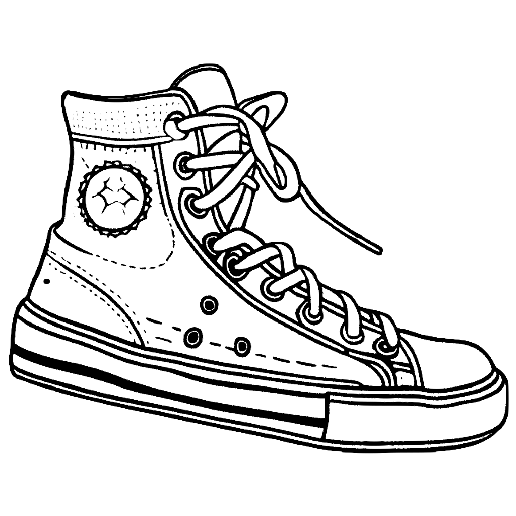 Sneaker Coloring Page · Creative Fabrica