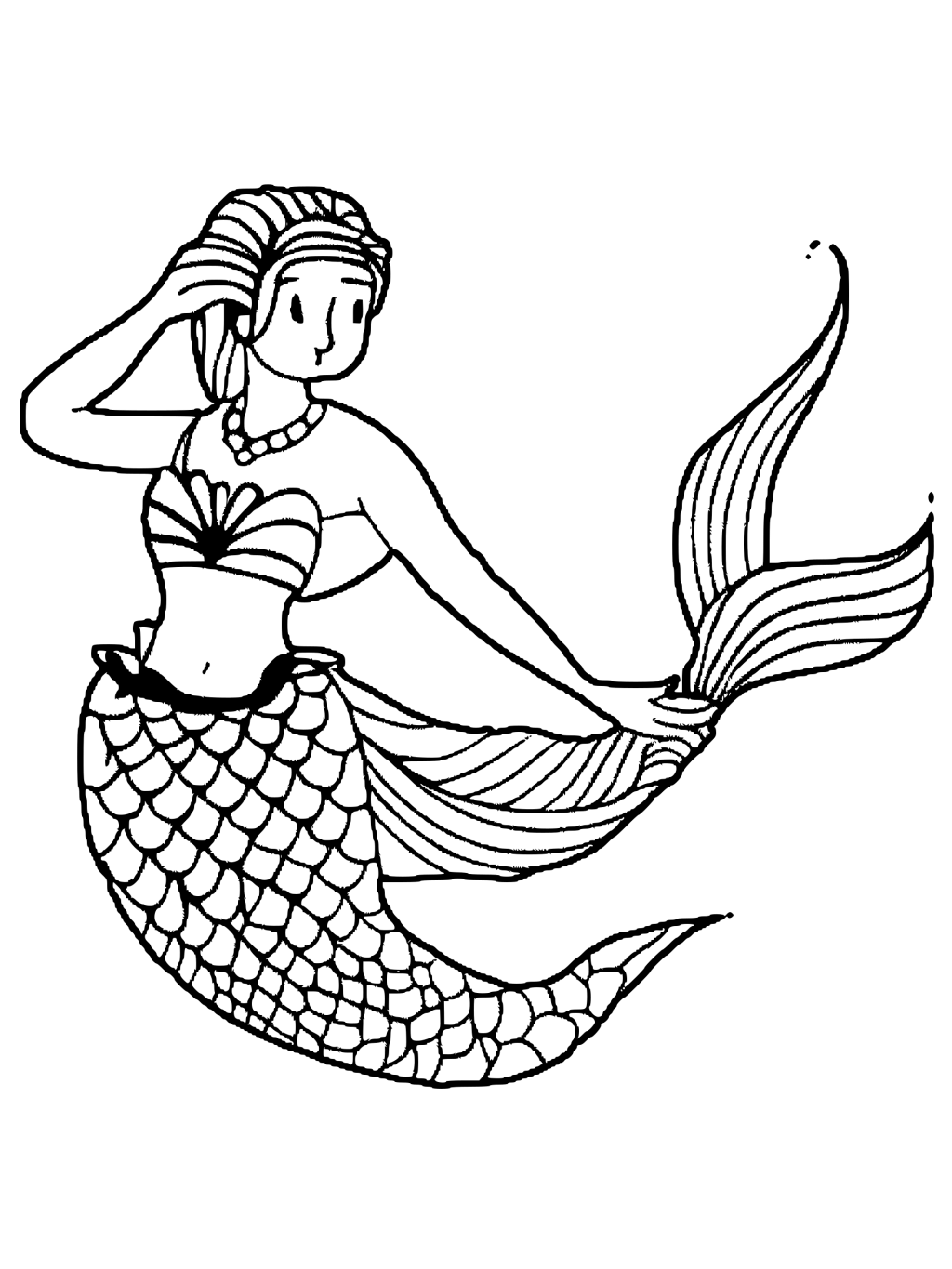 Mermaid Mandala Coloring Page · Creative Fabrica