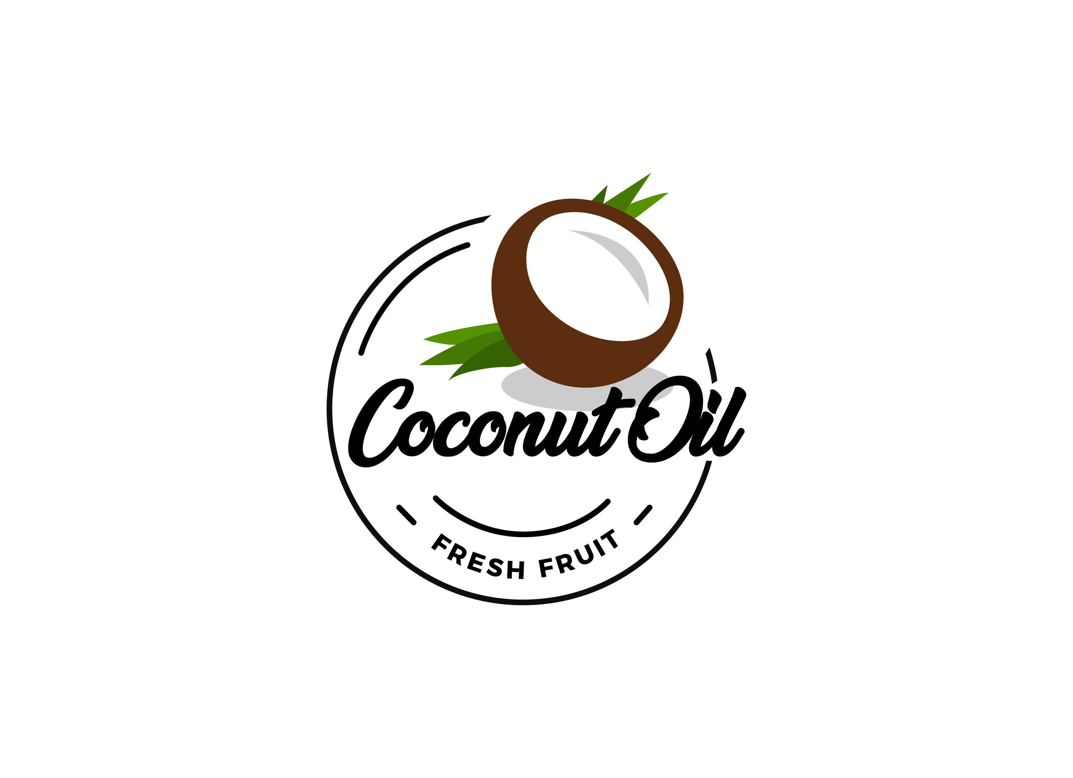 Coconut Oil Fresh Fruit Logo Graphic by Alvin Creative · Creative Fabrica