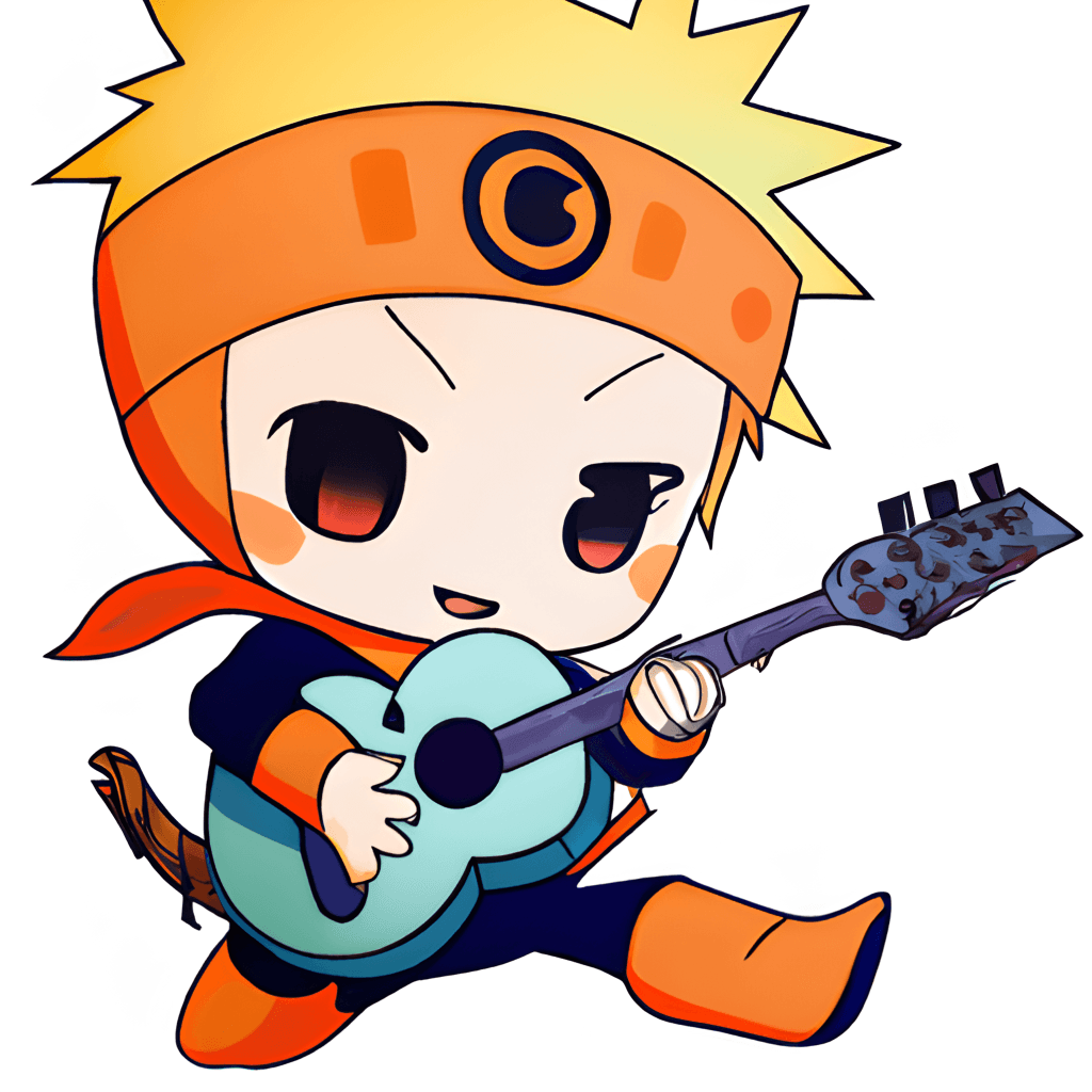 Create a Cute Animated Image of Baby Naruto Playing Guitar · Creative ...