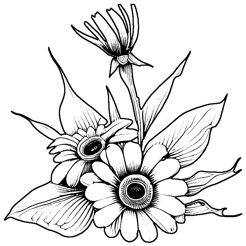 Flower Coloring Page · Creative Fabrica
