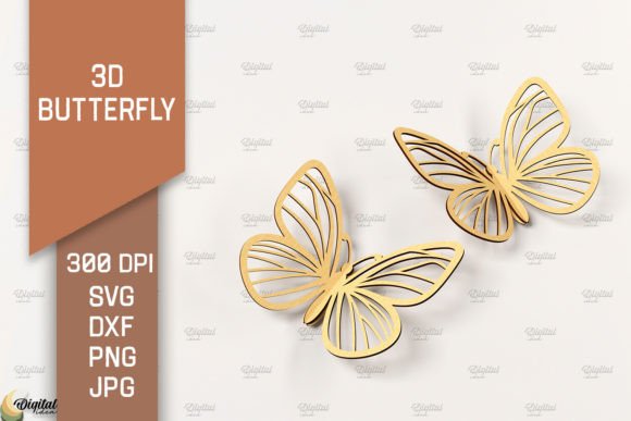 3D Butterflies · Creative Fabrica