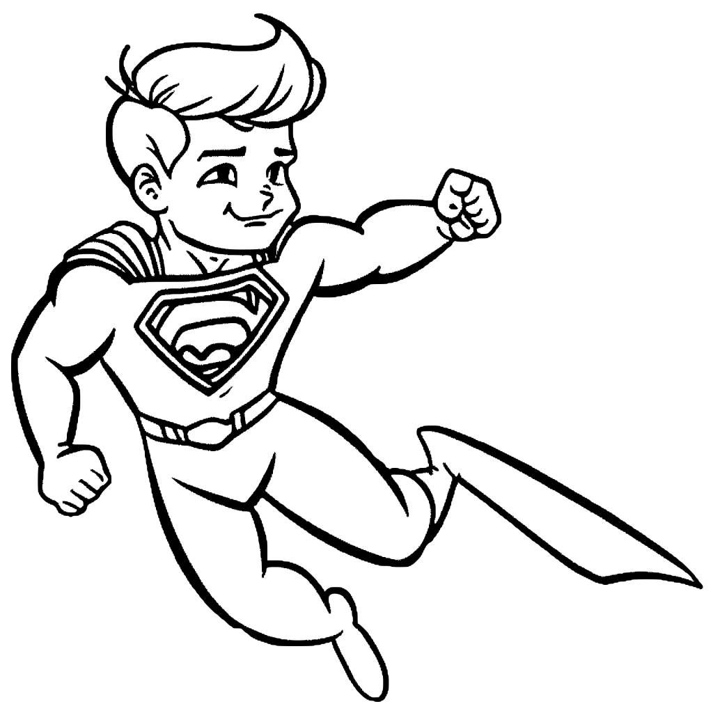Superman Coloring Page · Creative Fabrica