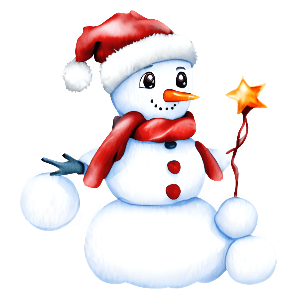 Dreamshaperv7 Cartoon Christmas Themed Snowman Clipart Watercolor ...