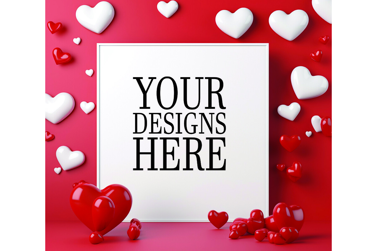 Valentine Backgrounds Card Mockups Graphic by MockupsGarden · Creative ...