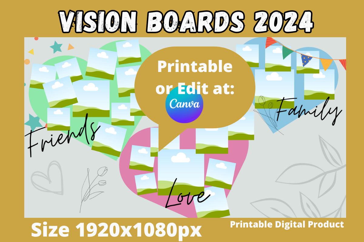 2024 Digital Vision Board Kit  Your Path to Manifestation and Visual –  Ebony Notes Company