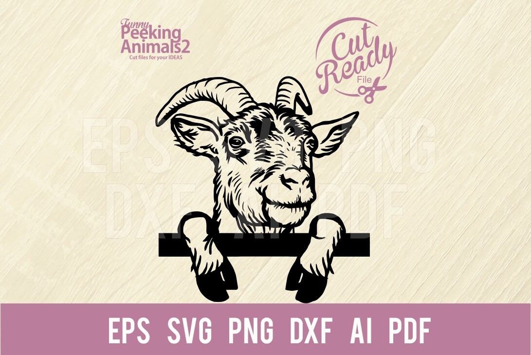 Head Goat SVG - Peeking Animal SVG Graphic by SignReadyDClipart ...