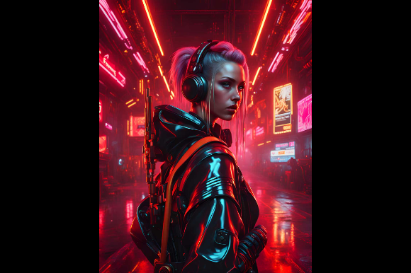 Cyberpunk Girl Graphic by Jen Hazel · Creative Fabrica