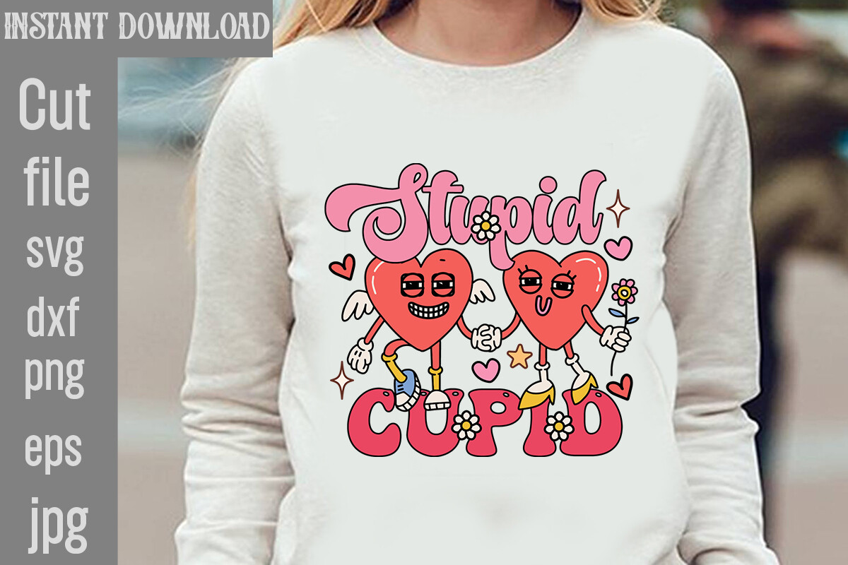 Stupid Cupid Retro PNG Sublimation Graphic by SimaCrafts · Creative Fabrica
