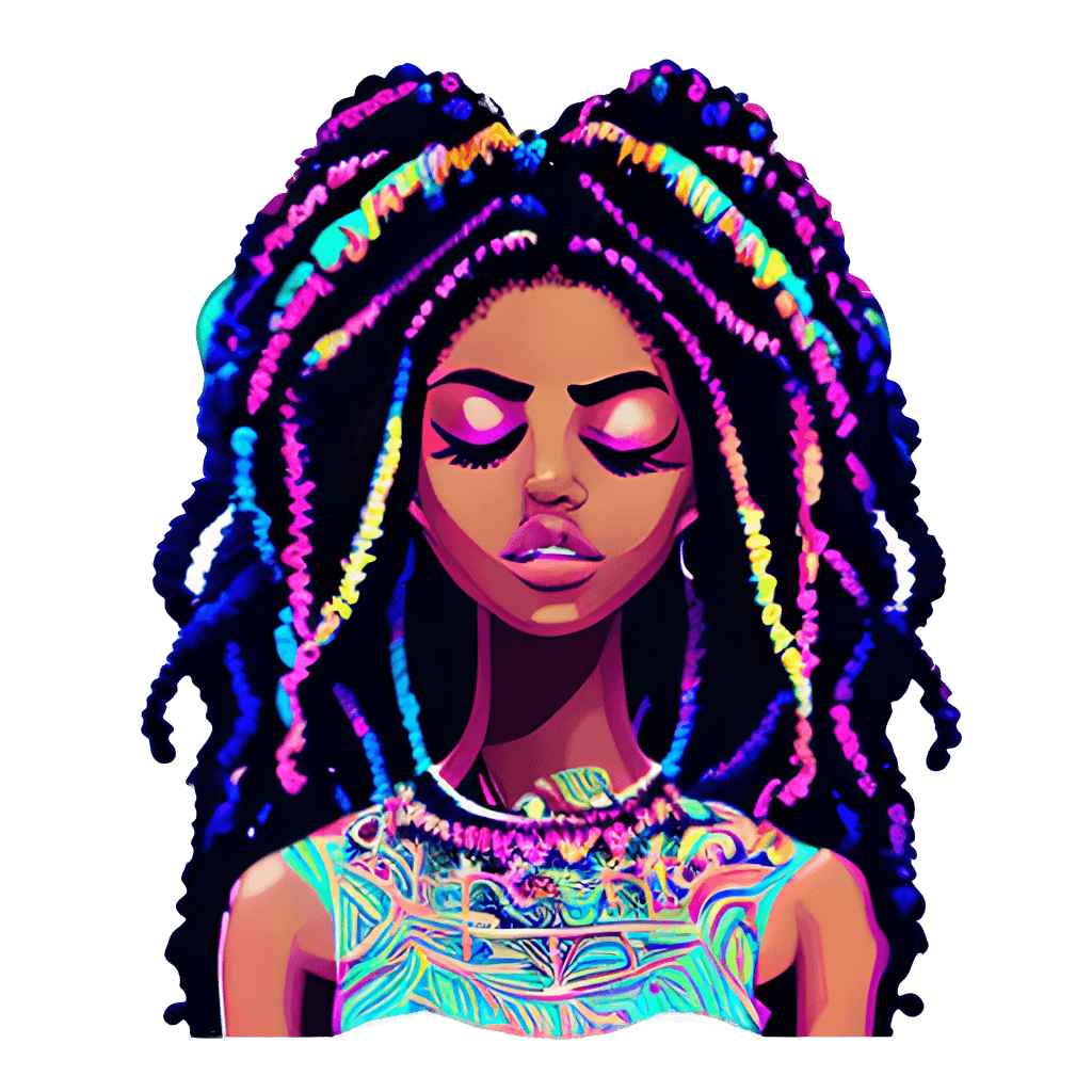 Angelic Meditation Canvas Beautiful Black Girl with Locs in 4k ...