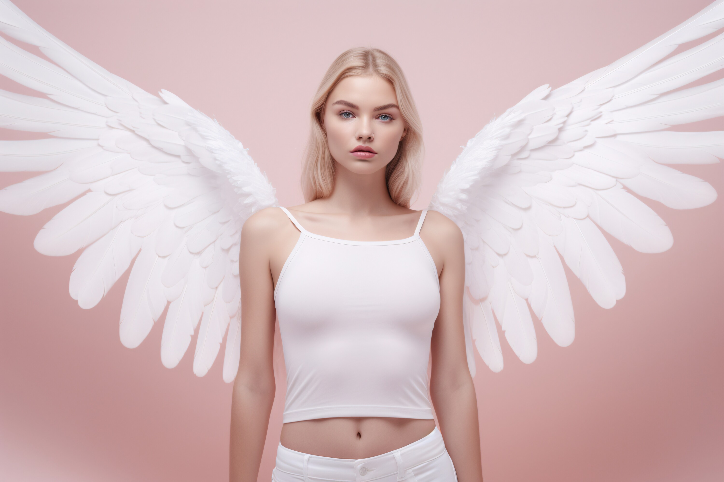 Girls White T-Shirt Mockup with Wings Graphic by Forhadx5 · Creative ...