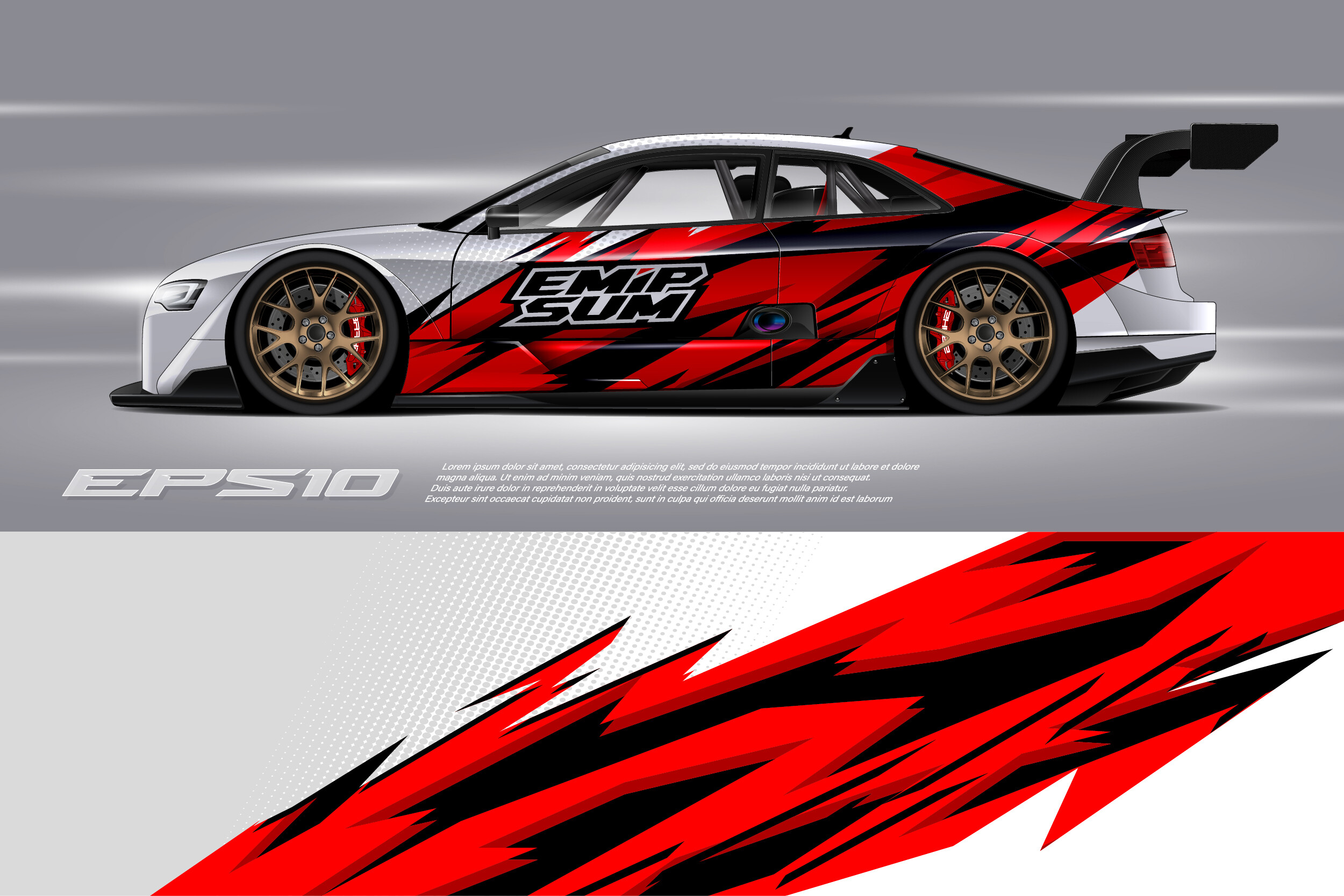 Racing Car Wrap Design Vector Eps Graphic By Blackwrapz Creative Fabrica