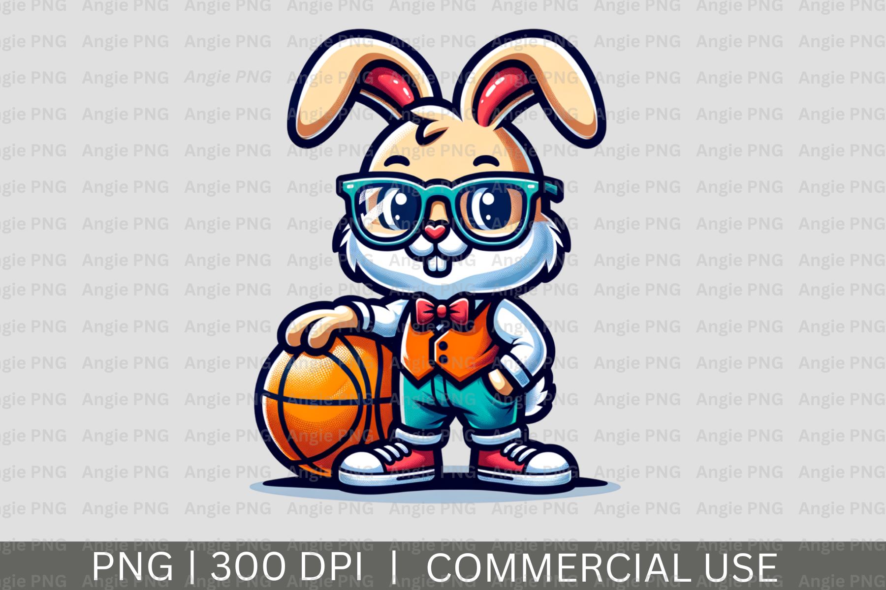 Easter Bunny with Basketball PNG Graphic by angela39503 · Creative Fabrica