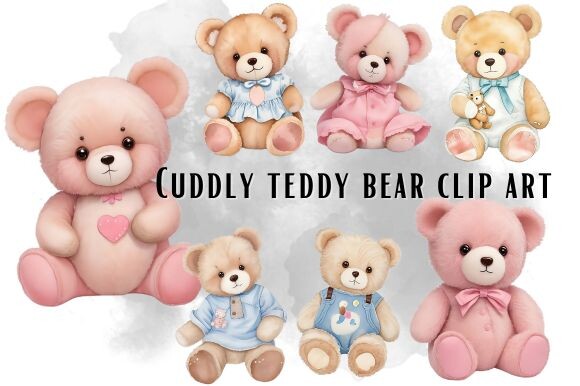 Cuddly Teddy Bear Clip Art Graphic by Atcharasiri · Creative Fabrica