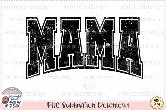 Mama Retro Varsity Grunge Rocker Mom PNG Graphic by WinnieArtDesign ...