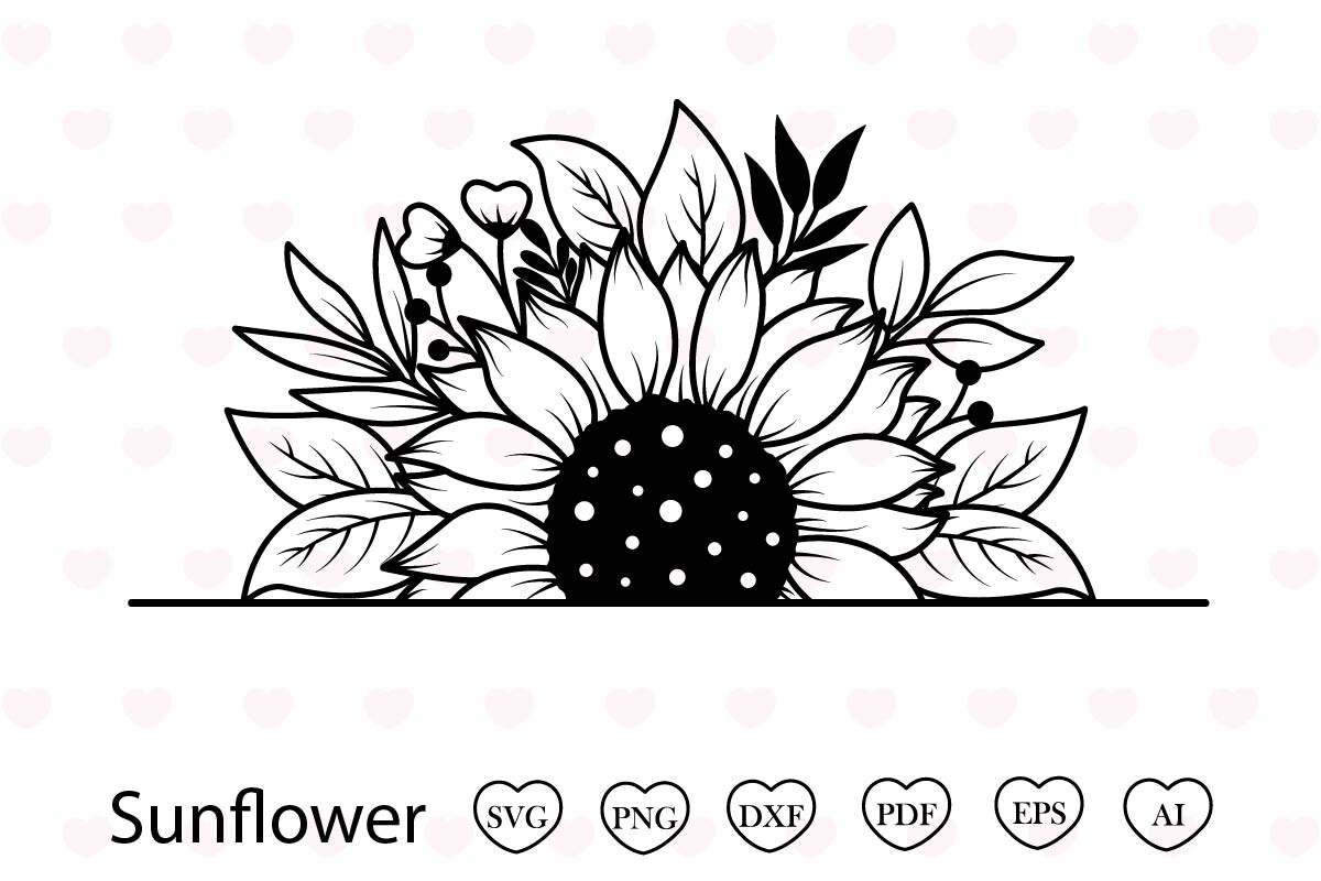 Sunflower Monogram Svg Sunflower Svg Graphic by Tadashop Design ...