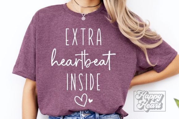 Extra Heartbeat Inside SVG - Pregnant Graphic by happyheartdigital ...