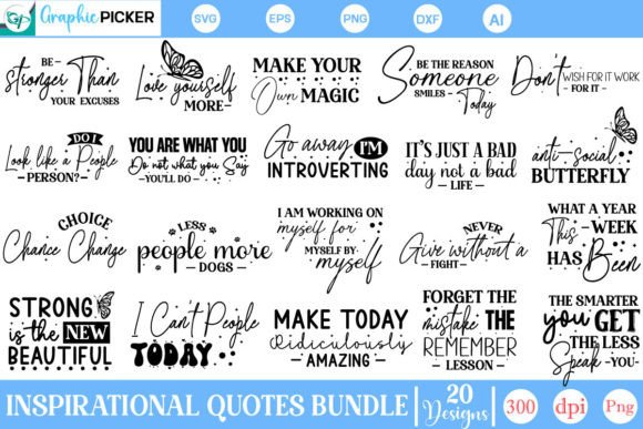 Inspirational Quotes Bundle Graphic by GraphicPicker · Creative Fabrica