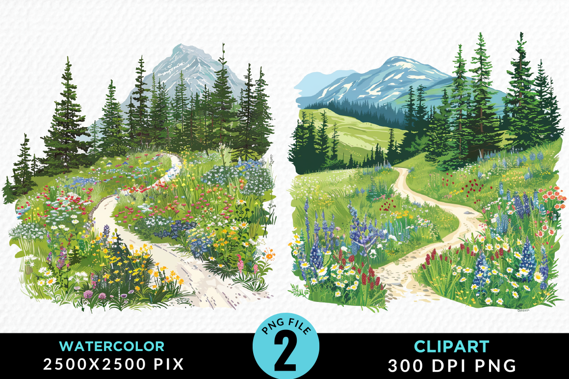 Hiking Trails Collection Clipart Design Graphic by Regulrcrative ...