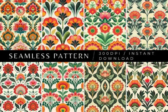 Sophia's Symmetrical Blossoms Patterns Graphic by Inknfolly · Creative ...