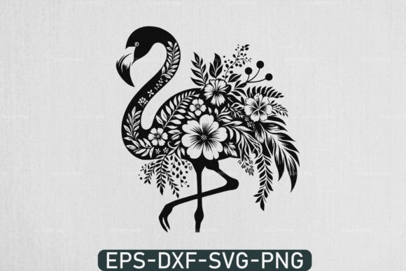 Floral Flamingo Svg, Beach Summer Svg Graphic by uzzalroyy9706 ...