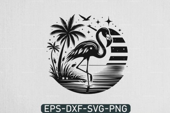 Floral Flamingo Svg, Beach Summer Svg Graphic by uzzalroyy9706 ...