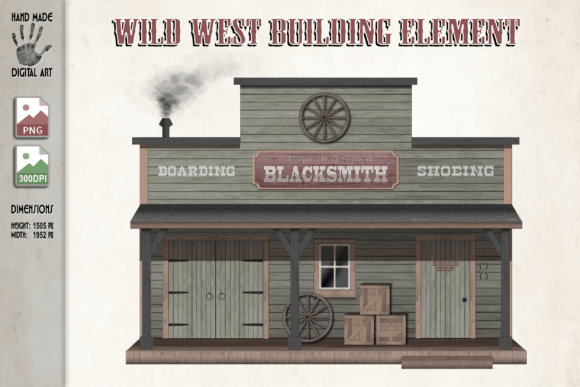 Wild West Saloon Building Clip Art Image Graphic by Wild West Digitals ...