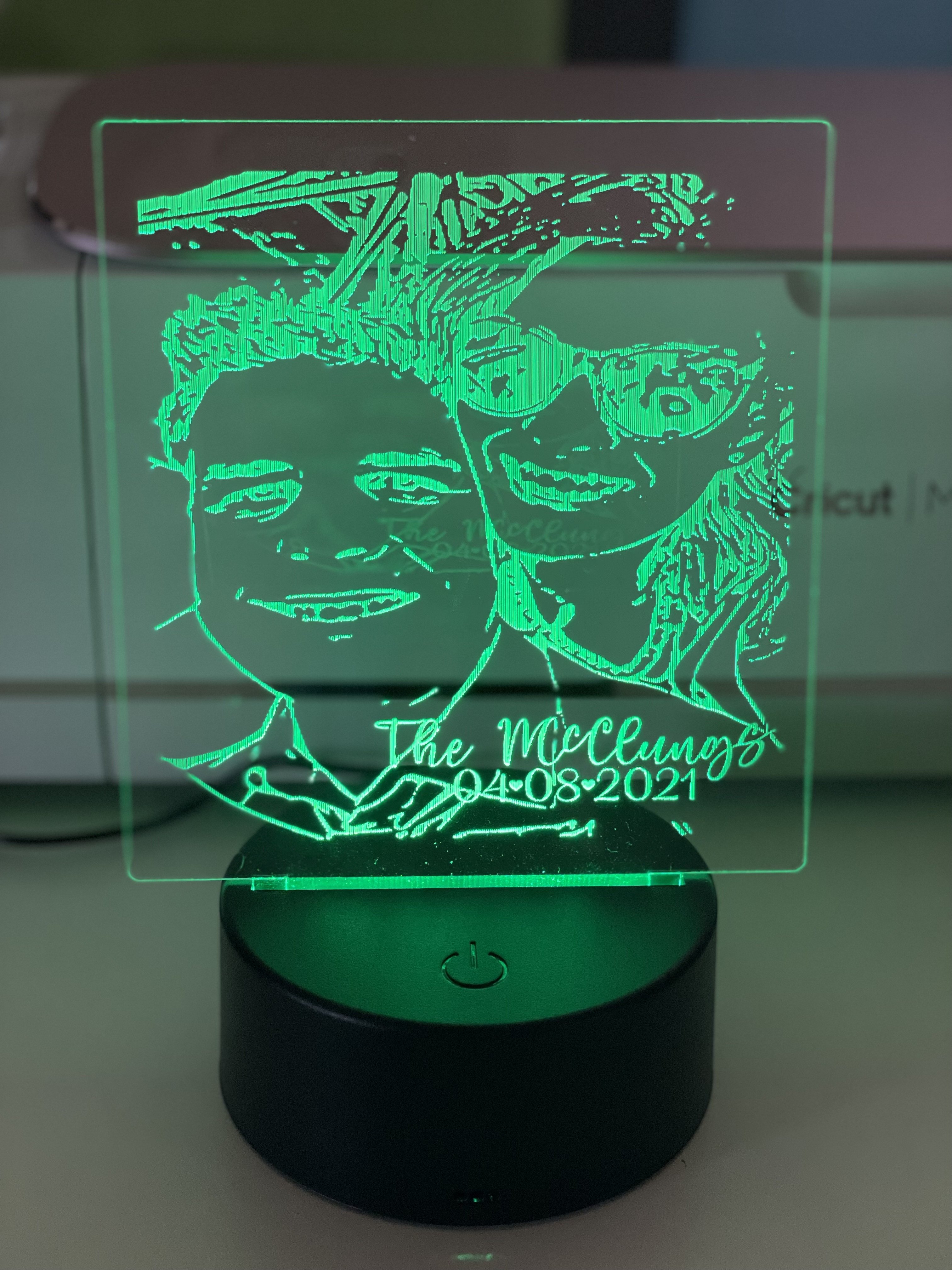 How to make a custom led lamp with the Cricut Maker's engraving tip -  NeliDesign